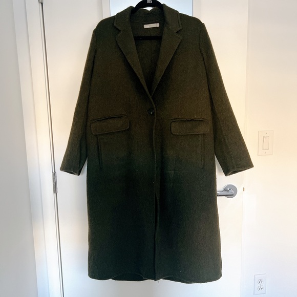 Vince Army Green Wool Coat - Picture 9 of 11